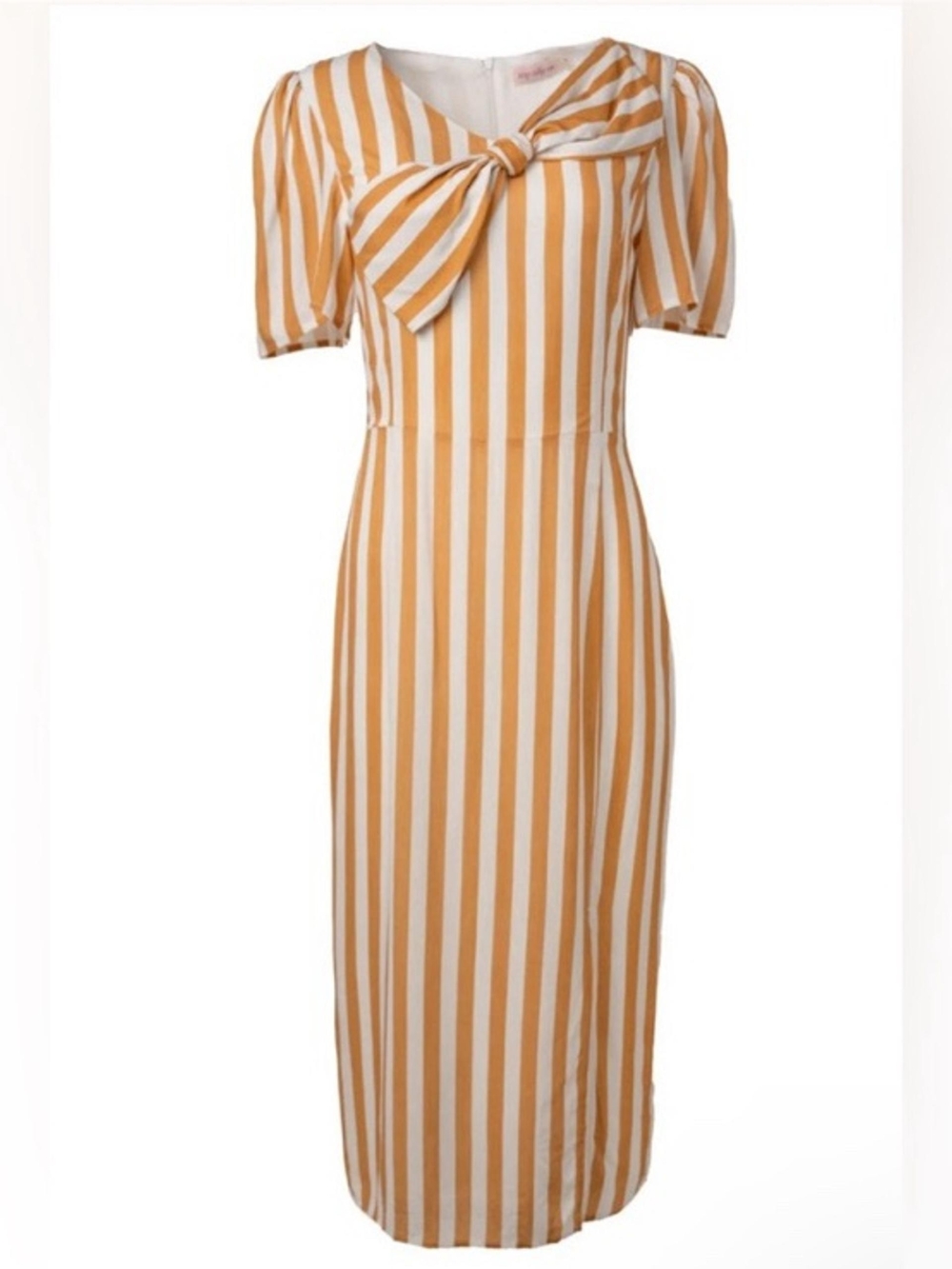 Ivy City Co Women's Plus Size 16 Yellow and White Striped Dress